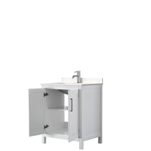 Load image into Gallery viewer, Wyndham Daria 30 Inch Single Bathroom Vanity in White, Light-Vein Carrara Cultured Marble Countertop, Undermount Square Sink, No Mirror- Wyndham
