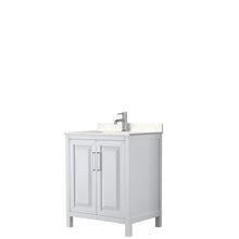 Load image into Gallery viewer, Wyndham Daria 30 Inch Single Bathroom Vanity in White, Light-Vein Carrara Cultured Marble Countertop, Undermount Square Sink, No Mirror- Wyndham