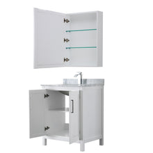 Load image into Gallery viewer, Wyndham Daria 30 Inch Single Bathroom Vanity in White, White Carrara Marble Countertop, Undermount Square Sink, and Medicine Cabinet- Wyndham