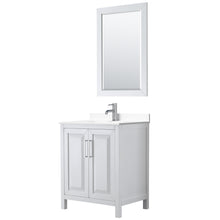 Load image into Gallery viewer, Wyndham Daria 30 Inch Single Bathroom Vanity in White, White Cultured Marble Countertop, Undermount Square Sink, 24 Inch Mirror- Wyndham
