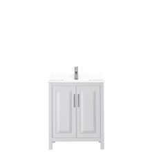 Load image into Gallery viewer, Wyndham Daria 30 Inch Single Bathroom Vanity in White, White Cultured Marble Countertop, Undermount Square Sink, No Mirror- Wyndham