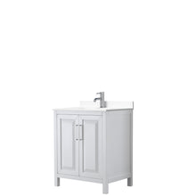 Load image into Gallery viewer, Wyndham Daria 30 Inch Single Bathroom Vanity in White, White Cultured Marble Countertop, Undermount Square Sink, No Mirror- Wyndham