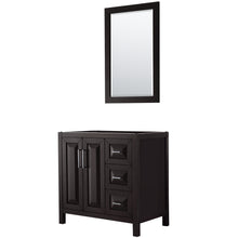 Load image into Gallery viewer, Wyndham Daria 36 Inch Single Bathroom Vanity in Dark Espresso, No Countertop, No Sink, and 24 Inch Mirror- Wyndham
