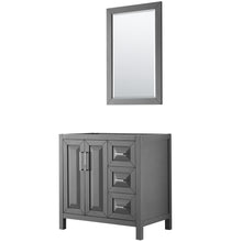 Load image into Gallery viewer, Wyndham Daria 36 Inch Single Bathroom Vanity in Dark Gray, No Countertop, No Sink, and 24 Inch Mirror- Wyndham