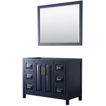Load image into Gallery viewer, Wyndham Daria 48 Inch Single Bathroom Vanity in Dark Blue, No Countertop, No Sink, 46 Inch Mirror- Wyndham