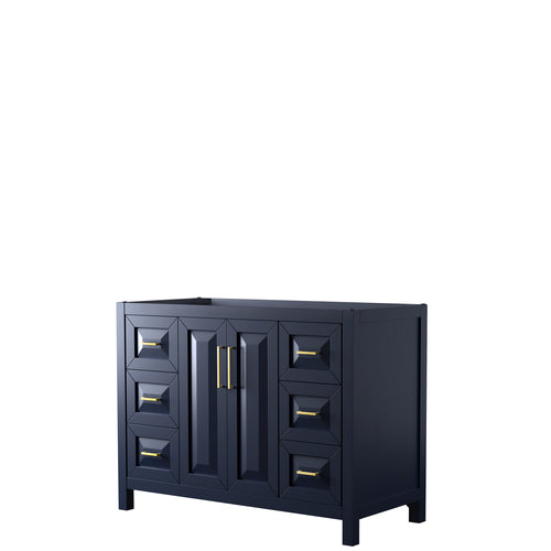 Wyndham Daria 48 Inch Single Bathroom Vanity in Dark Blue, No Countertop, No Sink, No Mirror- Wyndham