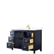 Load image into Gallery viewer, Wyndham Daria 48 Inch Single Bathroom Vanity in Dark Blue, White Cultured Marble Countertop, Undermount Square Sink, No Mirror- Wyndham
