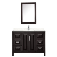 Load image into Gallery viewer, Wyndham Daria 48 Inch Single Bathroom Vanity in Dark Espresso, Light-Vein Carrara Cultured Marble Countertop, Undermount Square Sink, Medicine Cabinet- Wyndham