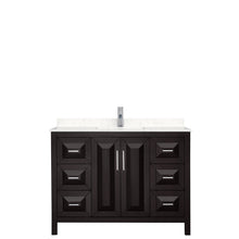 Load image into Gallery viewer, Wyndham Daria 48 Inch Single Bathroom Vanity in Dark Espresso, Light-Vein Carrara Cultured Marble Countertop, Undermount Square Sink, No Mirror- Wyndham