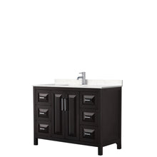 Load image into Gallery viewer, Wyndham Daria 48 Inch Single Bathroom Vanity in Dark Espresso, Light-Vein Carrara Cultured Marble Countertop, Undermount Square Sink, No Mirror- Wyndham