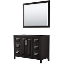 Load image into Gallery viewer, Wyndham Daria 48 Inch Single Bathroom Vanity in Dark Espresso, No Countertop, No Sink, and 46 Inch Mirror- Wyndham