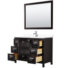 Load image into Gallery viewer, Wyndham Daria 48 Inch Single Bathroom Vanity in Dark Espresso, White Cultured Marble Countertop, Undermount Square Sink, 46 Inch Mirror- Wyndham