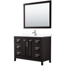 Load image into Gallery viewer, Wyndham Daria 48 Inch Single Bathroom Vanity in Dark Espresso, White Cultured Marble Countertop, Undermount Square Sink, 46 Inch Mirror- Wyndham