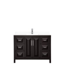 Load image into Gallery viewer, Wyndham Daria 48 Inch Single Bathroom Vanity in Dark Espresso, White Cultured Marble Countertop, Undermount Square Sink, No Mirror- Wyndham
