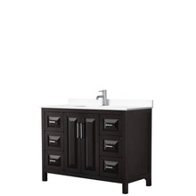 Load image into Gallery viewer, Wyndham Daria 48 Inch Single Bathroom Vanity in Dark Espresso, White Cultured Marble Countertop, Undermount Square Sink, No Mirror- Wyndham