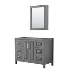 Load image into Gallery viewer, Wyndham Daria 48 Inch Single Bathroom Vanity in Dark Gray, No Countertop, No Sink, and Medicine Cabinet- Wyndham