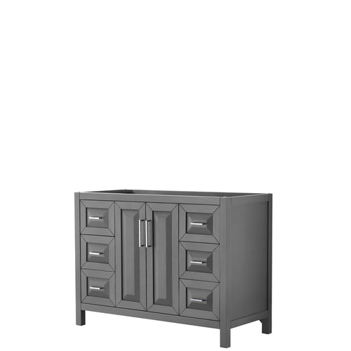 Wyndham Daria 48 Inch Single Bathroom Vanity in Dark Gray, No Countertop, No Sink, and No Mirror- Wyndham
