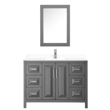 Load image into Gallery viewer, Wyndham Daria 48 Inch Single Bathroom Vanity in Dark Gray, White Cultured Marble Countertop, Undermount Square Sink, Medicine Cabinet- Wyndham