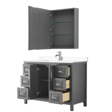 Load image into Gallery viewer, Wyndham Daria 48 Inch Single Bathroom Vanity in Dark Gray, White Cultured Marble Countertop, Undermount Square Sink, Medicine Cabinet- Wyndham