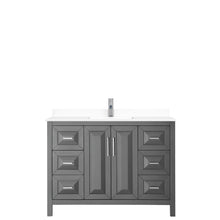 Load image into Gallery viewer, Wyndham Daria 48 Inch Single Bathroom Vanity in Dark Gray, White Cultured Marble Countertop, Undermount Square Sink, No Mirror- Wyndham