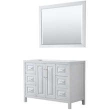 Load image into Gallery viewer, Wyndham Daria 48 Inch Single Bathroom Vanity in White, No Countertop, No Sink, and 46 Inch Mirror- Wyndham