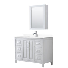 Load image into Gallery viewer, Wyndham Daria 48 Inch Single Bathroom Vanity in White, White Cultured Marble Countertop, Undermount Square Sink, Medicine Cabinet- Wyndham