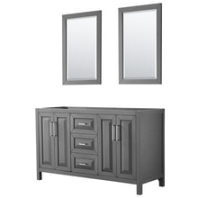 Load image into Gallery viewer, Wyndham Daria 60 Inch Double Bathroom Vanity in Dark Gray, No Countertop, No Sink, and 24 Inch Mirrors- Wyndham