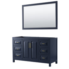 Load image into Gallery viewer, Wyndham Daria 60 Inch Single Bathroom Vanity in Dark Blue, No Countertop, No Sink, 58 Inch Mirror- Wyndham