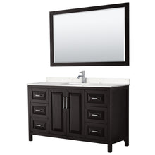 Load image into Gallery viewer, Wyndham Daria 60 Inch Single Bathroom Vanity in Dark Espresso, Light-Vein Carrara Cultured Marble Countertop, Undermount Square Sink, 58 Inch Mirror- Wyndham
