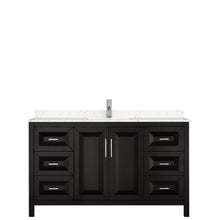 Load image into Gallery viewer, Wyndham Daria 60 Inch Single Bathroom Vanity in Dark Espresso, Light-Vein Carrara Cultured Marble Countertop, Undermount Square Sink, No Mirror- Wyndham