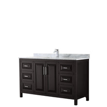 Load image into Gallery viewer, Wyndham Daria 60 Inch Single Bathroom Vanity in Dark Espresso, White Carrara Marble Countertop, Undermount Square Sink, and No Mirror- Wyndham