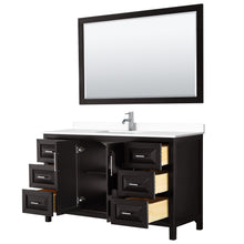 Load image into Gallery viewer, Wyndham Daria 60 Inch Single Bathroom Vanity in Dark Espresso, White Cultured Marble Countertop, Undermount Square Sink, 58 Inch Mirror- Wyndham
