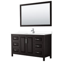 Load image into Gallery viewer, Wyndham Daria 60 Inch Single Bathroom Vanity in Dark Espresso, White Cultured Marble Countertop, Undermount Square Sink, 58 Inch Mirror- Wyndham