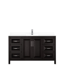 Load image into Gallery viewer, Wyndham Daria 60 Inch Single Bathroom Vanity in Dark Espresso, White Cultured Marble Countertop, Undermount Square Sink, No Mirror- Wyndham
