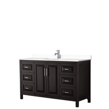 Load image into Gallery viewer, Wyndham Daria 60 Inch Single Bathroom Vanity in Dark Espresso, White Cultured Marble Countertop, Undermount Square Sink, No Mirror- Wyndham