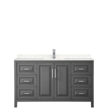 Load image into Gallery viewer, Wyndham Daria 60 Inch Single Bathroom Vanity in Dark Gray, Light-Vein Carrara Cultured Marble Countertop, Undermount Square Sink, No Mirror- Wyndham