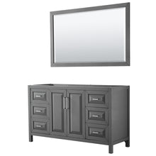 Load image into Gallery viewer, Wyndham Daria 60 Inch Single Bathroom Vanity in Dark Gray, No Countertop, No Sink, and 58 Inch Mirror- Wyndham