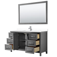 Load image into Gallery viewer, Wyndham Daria 60 Inch Single Bathroom Vanity in Dark Gray, White Cultured Marble Countertop, Undermount Square Sink, 58 Inch Mirror- Wyndham