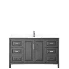 Load image into Gallery viewer, Wyndham Daria 60 Inch Single Bathroom Vanity in Dark Gray, White Cultured Marble Countertop, Undermount Square Sink, No Mirror- Wyndham