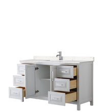 Load image into Gallery viewer, Wyndham Daria 60 Inch Single Bathroom Vanity in White, Light-Vein Carrara Cultured Marble Countertop, Undermount Square Sink, No Mirror- Wyndham