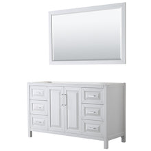 Load image into Gallery viewer, Wyndham Daria 60 Inch Single Bathroom Vanity in White, No Countertop, No Sink, and 58 Inch Mirror- Wyndham