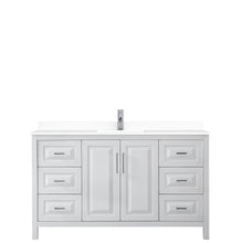 Load image into Gallery viewer, Wyndham Daria 60 Inch Single Bathroom Vanity in White, White Cultured Marble Countertop, Undermount Square Sink, No Mirror- Wyndham