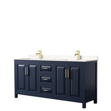 Load image into Gallery viewer, Wyndham Daria 72 Inch Double Bathroom Vanity in Dark Blue, Light-Vein Carrara Cultured Marble Countertop, Undermount Square Sinks, No Mirror- Wyndham