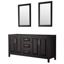 Load image into Gallery viewer, Wyndham Daria 72 Inch Double Bathroom Vanity in Dark Espresso, No Countertop, No Sink, and 24 Inch Mirrors- Wyndham