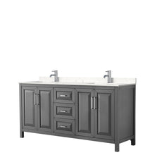 Load image into Gallery viewer, Wyndham Daria 72 Inch Double Bathroom Vanity in Dark Gray, Light-Vein Carrara Cultured Marble Countertop, Undermount Square Sinks, No Mirror- Wyndham