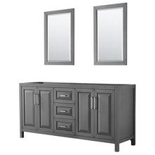 Load image into Gallery viewer, Wyndham Daria 72 Inch Double Bathroom Vanity in Dark Gray, No Countertop, No Sink, and 24 Inch Mirrors- Wyndham