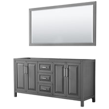 Load image into Gallery viewer, Wyndham Daria 72 Inch Double Bathroom Vanity in Dark Gray, No Countertop, No Sink, and 70 Inch Mirror- Wyndham
