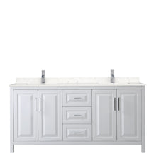 Load image into Gallery viewer, Wyndham Daria 72 Inch Double Bathroom Vanity in White, Light-Vein Carrara Cultured Marble Countertop, Undermount Square Sinks, No Mirror- Wyndham