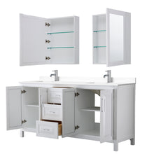 Load image into Gallery viewer, Wyndham Daria 72 Inch Double Bathroom Vanity in White, White Cultured Marble Countertop, Undermount Square Sinks, Medicine Cabinets- Wyndham