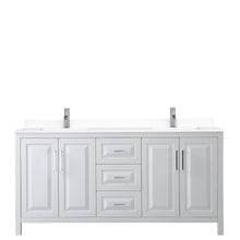 Load image into Gallery viewer, Wyndham Daria 72 Inch Double Bathroom Vanity in White, White Cultured Marble Countertop, Undermount Square Sinks, No Mirror- Wyndham